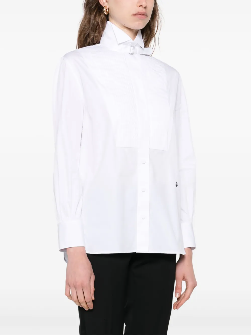 Alexander McQueen Blouse met geplooid vlak Wit