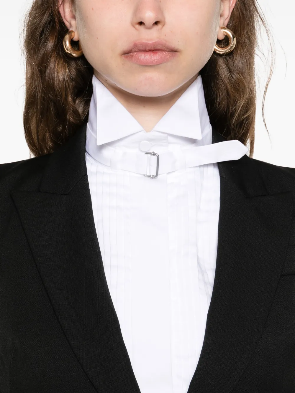 Alexander McQueen Blouse met geplooid vlak Wit
