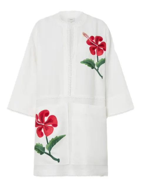 Oroton embroidered floral tunic dress