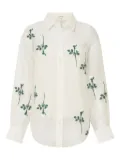 Oroton floral-embroidered shirt - SOFT CREAM