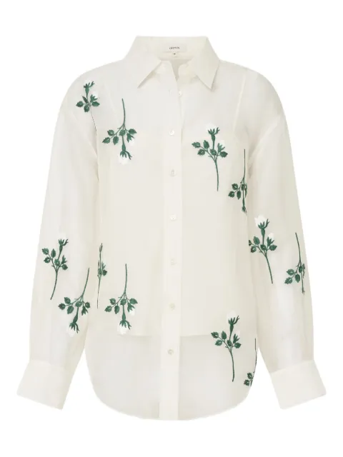 Oroton embroidered floral shirt