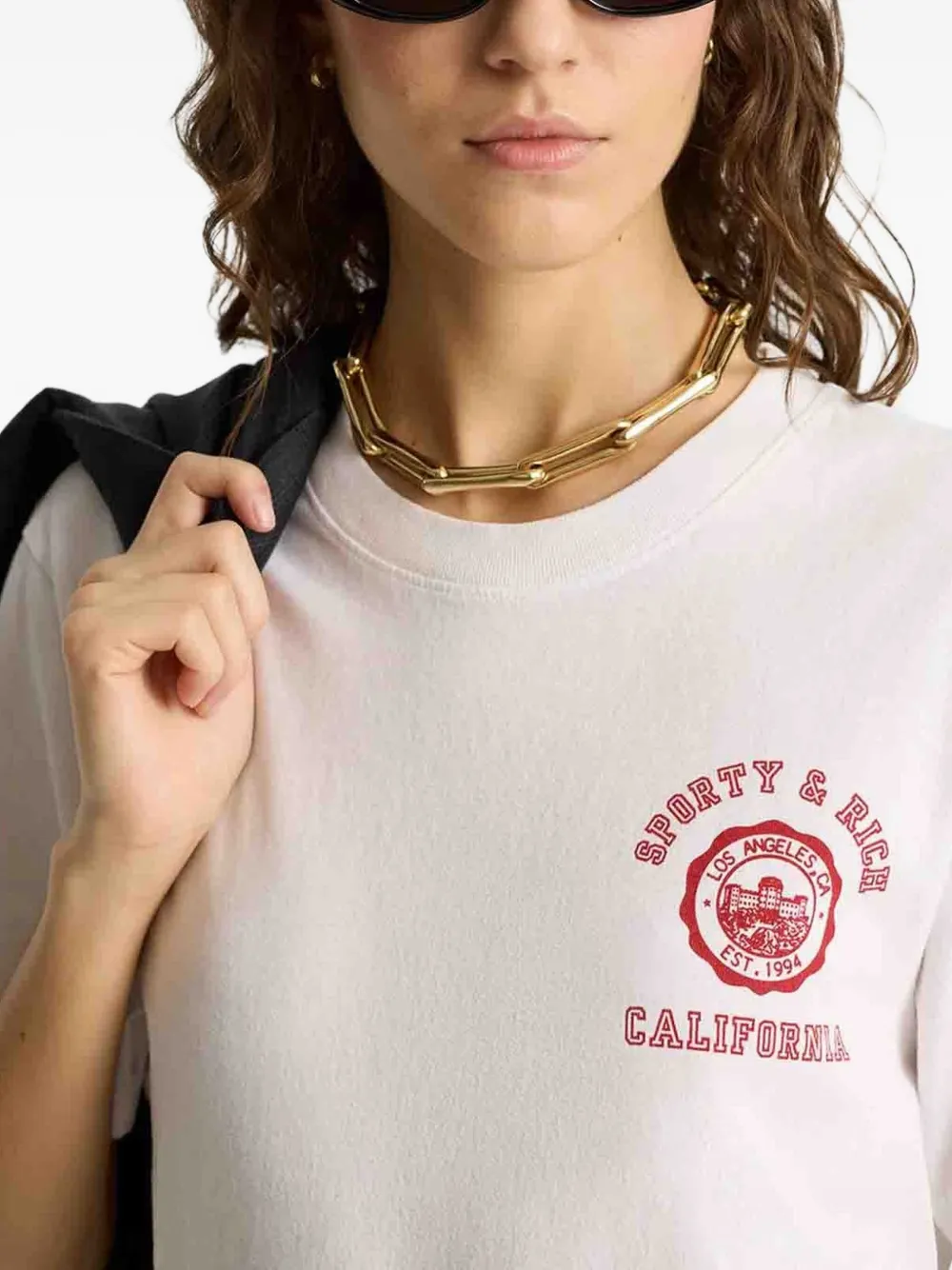 Sporty & Rich California Emblem T-shirt Wit
