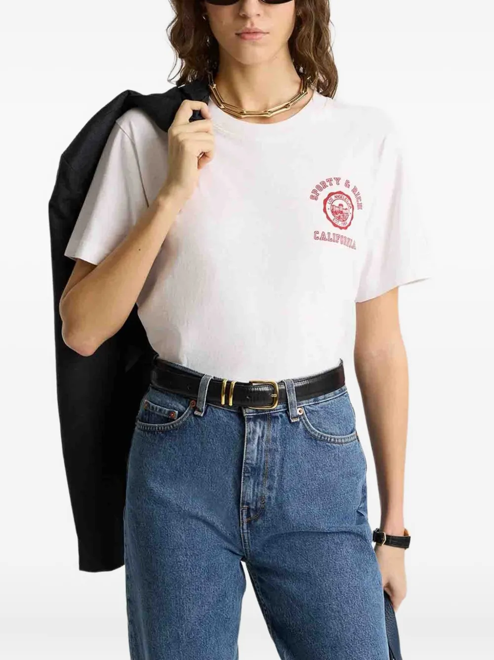 Sporty & Rich California Emblem T-shirt Wit