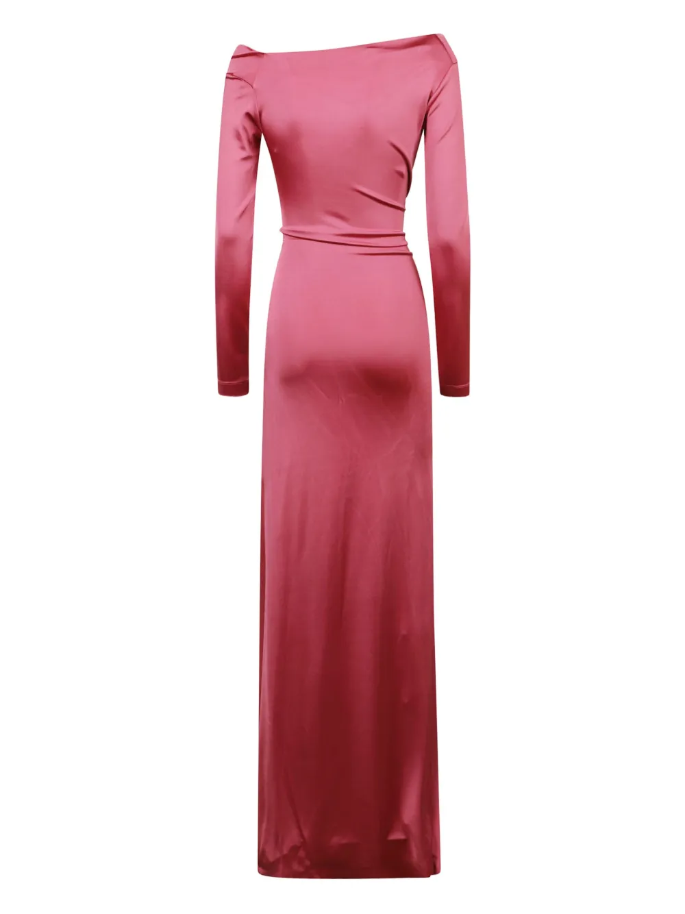 Victoria Beckham draped long-sleeve maxi dress Roze