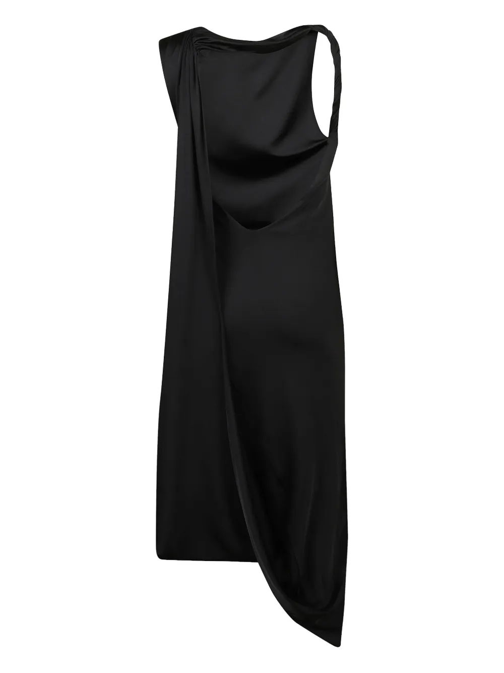 Victoria Beckham crystal-embellished draped midi dress Zwart
