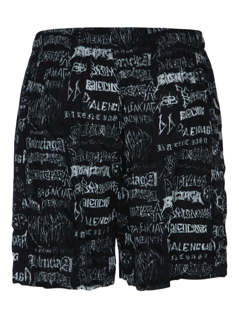 Balenciaga logo-print shorts - Zwart