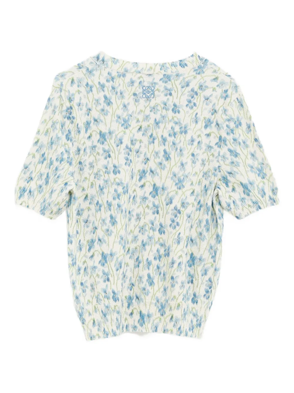 LOEWE Gebreid T-shirt met bloemenprint Wit