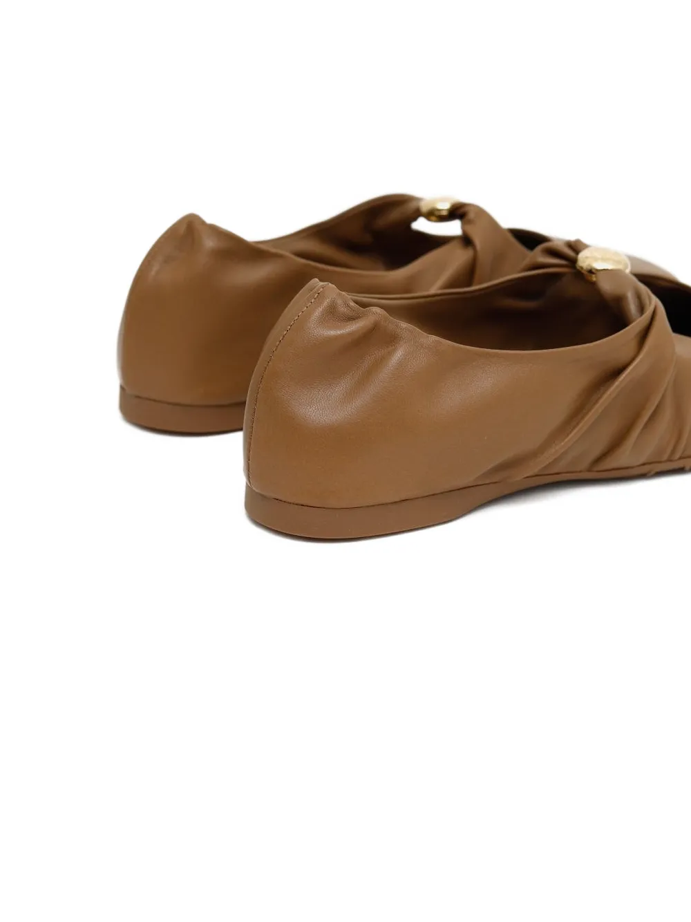 LOEWE knotted leather flats Brown