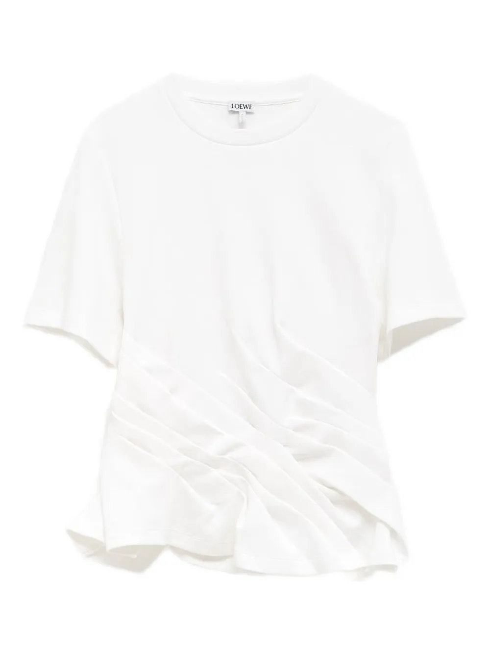 LOEWE Asymmetrisch geplooid T-shirt Wit