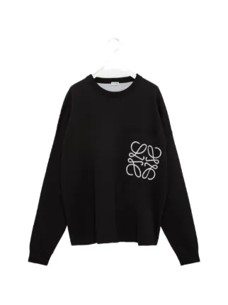 LOEWE Anagram Pocket Sweater In Cotton Blend | Black | FARFETCH