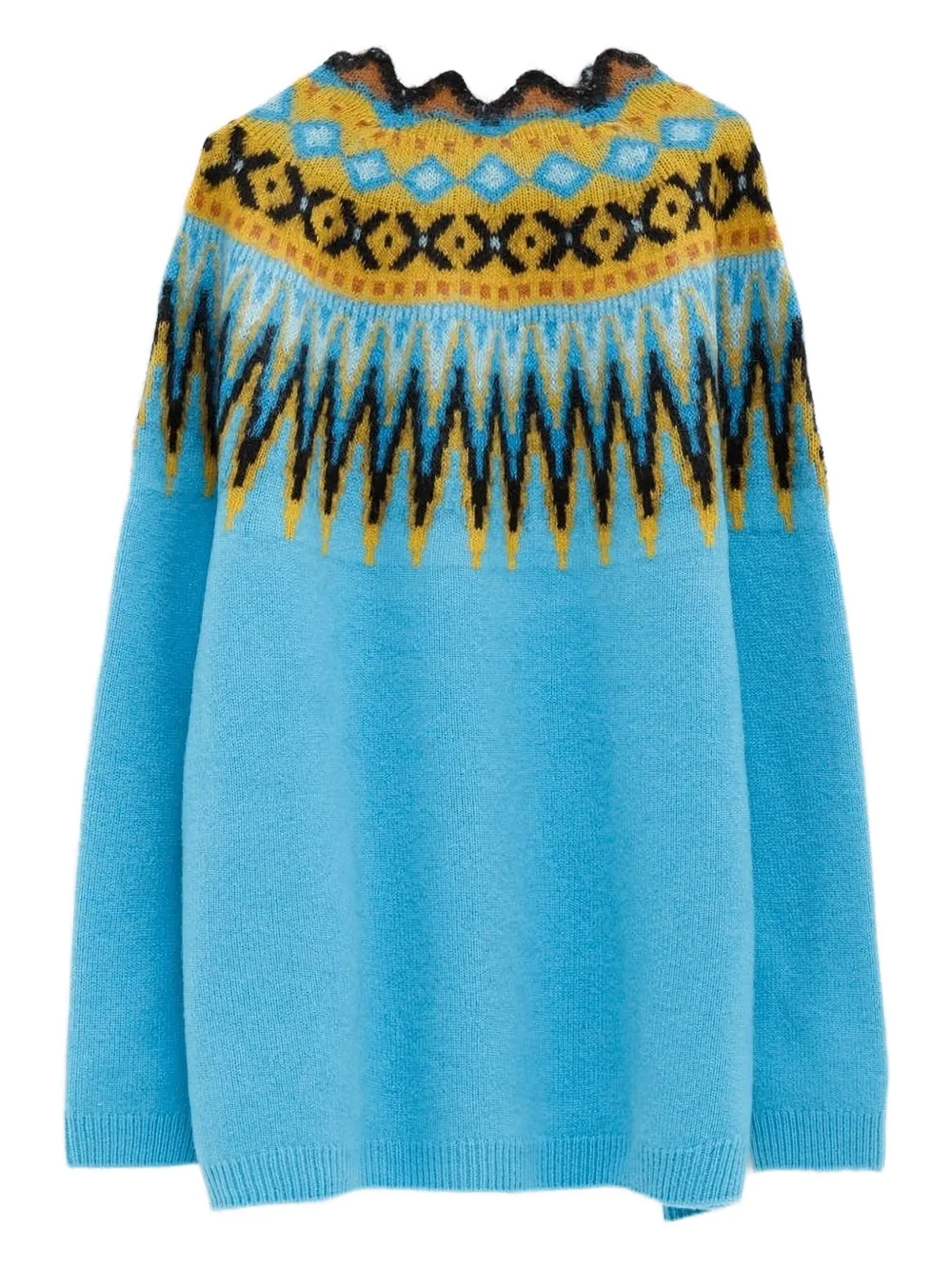 LOEWE fairisle-pattern round-neck sweater - Blauw