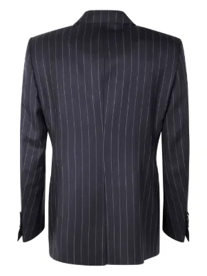 トムフォード TOM FORD スーツ チャコールグレー ストライプ TOM FORD トム・フォード Shelton シングルスーツ | ブラック