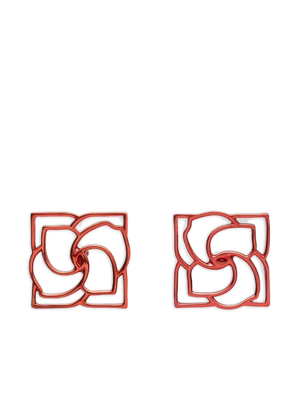 Magda Butrym square logo earrings - Rood