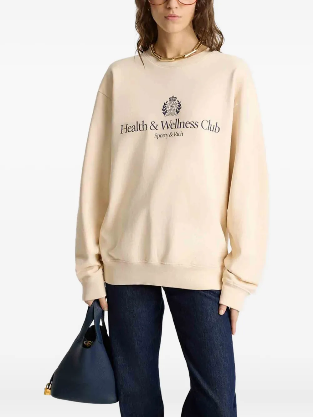 Sporty & Rich H&W Crest sweater Beige