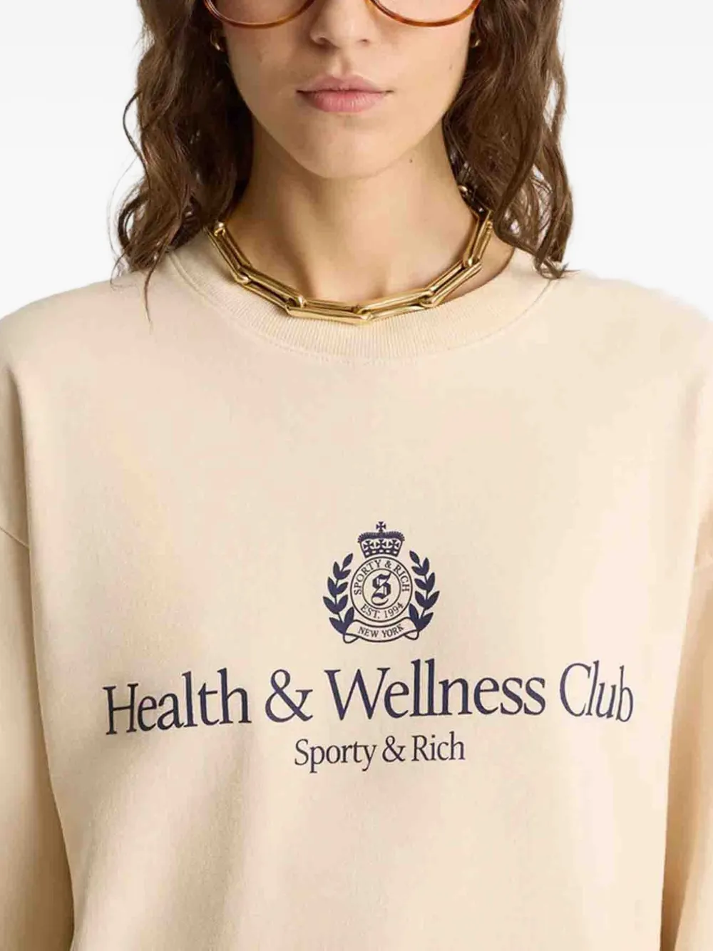 Sporty & Rich H&W Crest sweater Beige
