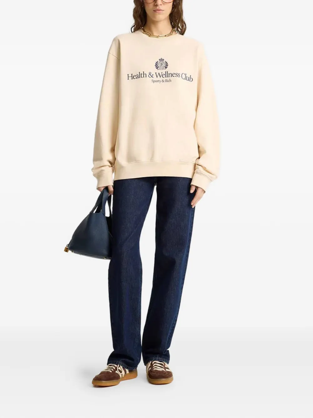 Sporty & Rich H&W Crest sweater Beige
