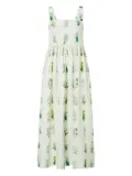 Oroton floral-print midi dress - White