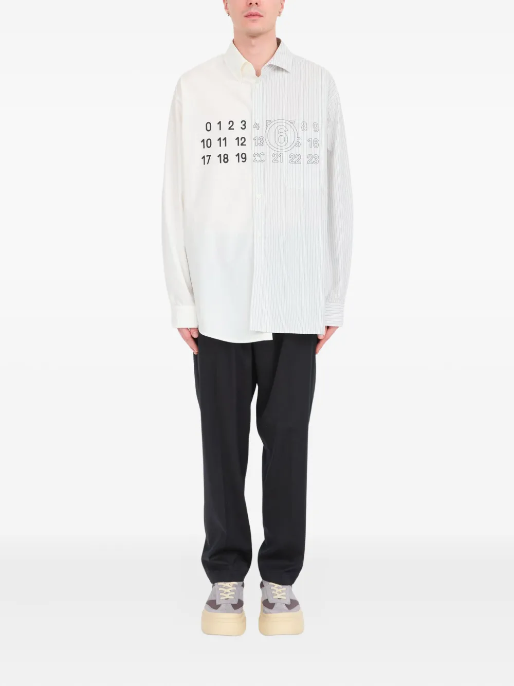 MM6 Maison Margiela Asymmetrisch overhemd - Wit