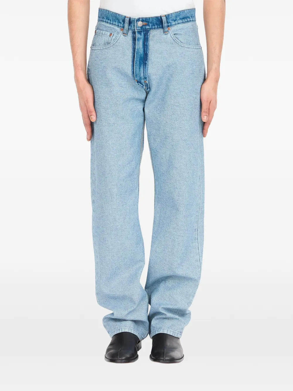 MM6 Maison Margiela インサイドアウト ストレートジーンズ - ブルー MM6 Maison Margiela インサイドアウト ストレートジーンズ - ブルー