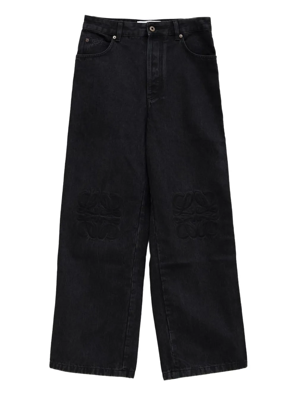 logo-embroidered cotton jeans