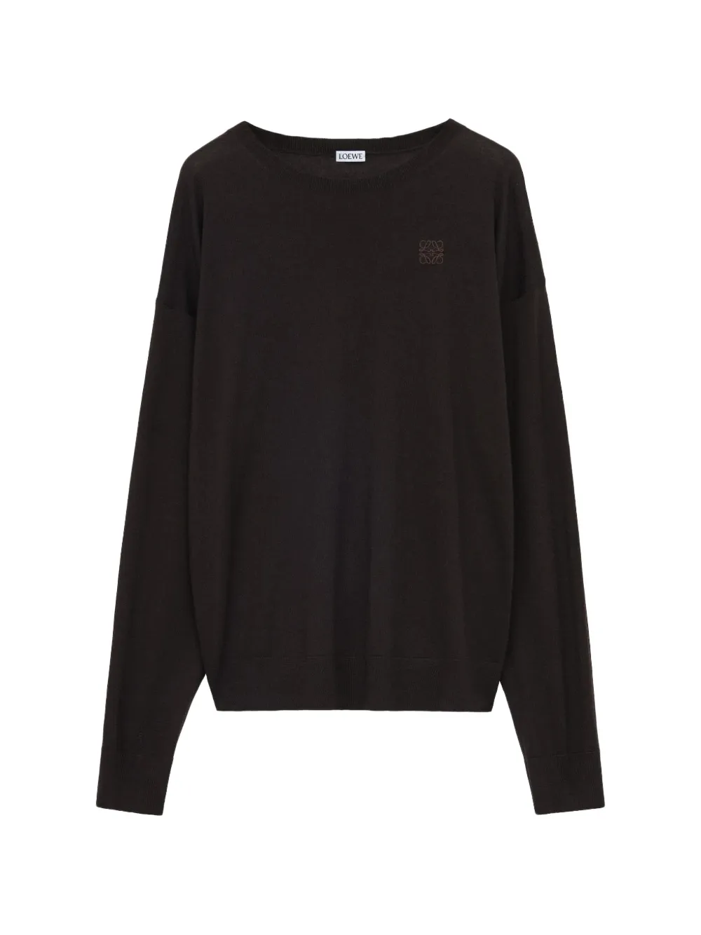 LOEWE logo-embroidered wool jumper - Brown