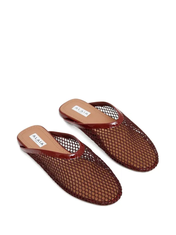 Alaïa patent-leather Net Mules | Red | FARFETCH