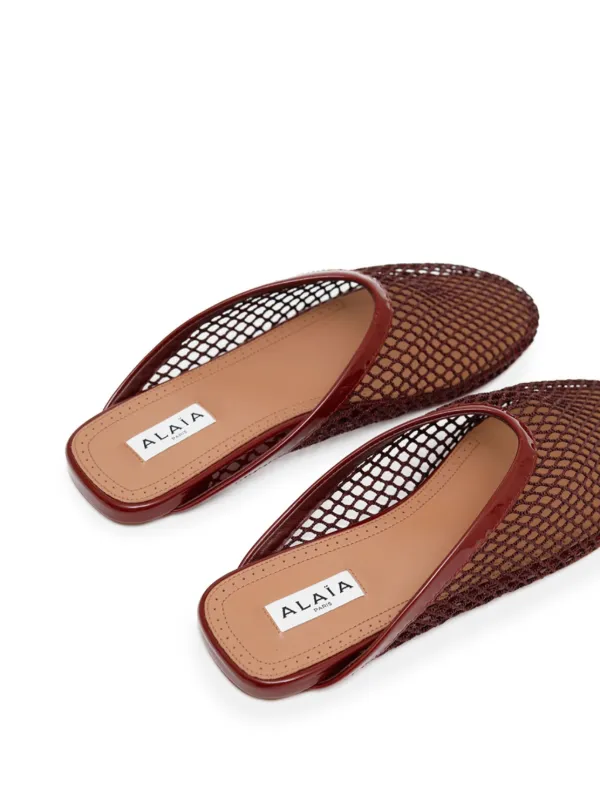 ALAIA AA9V0422T536A525BLEUVINTAGE 関税送料込 Alaïa patent-leather Net Mules | Red | FARFETCH