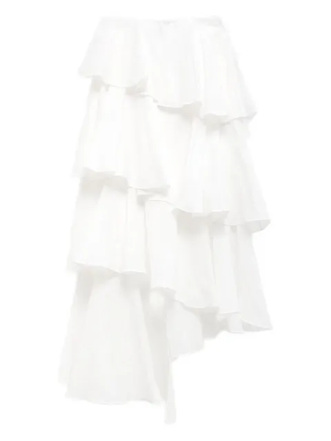 Alaïa cotton-blend asymmetrical skirt