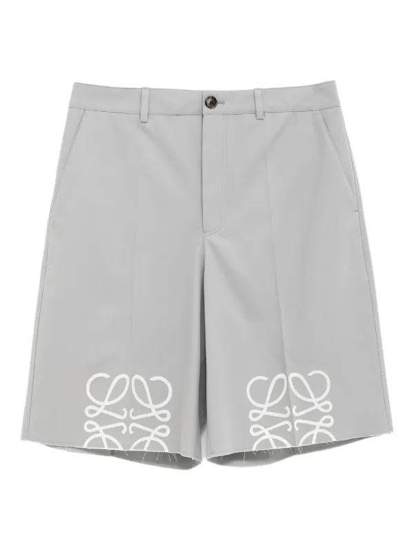 LOEWE アナグラム ショーツ ショートパンツ ウール＆カシミヤ LOEWE アナグラム ショートパンツ | グレー | FARFETCH JP
