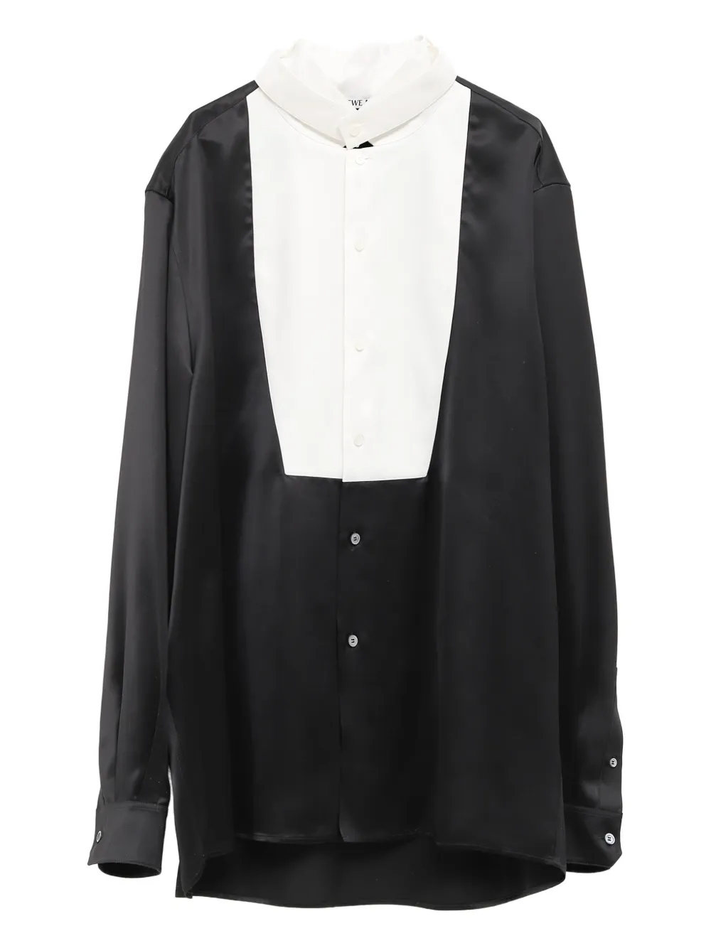LOEWE chemise satiné à empiècements contrastants | noir | Image 1