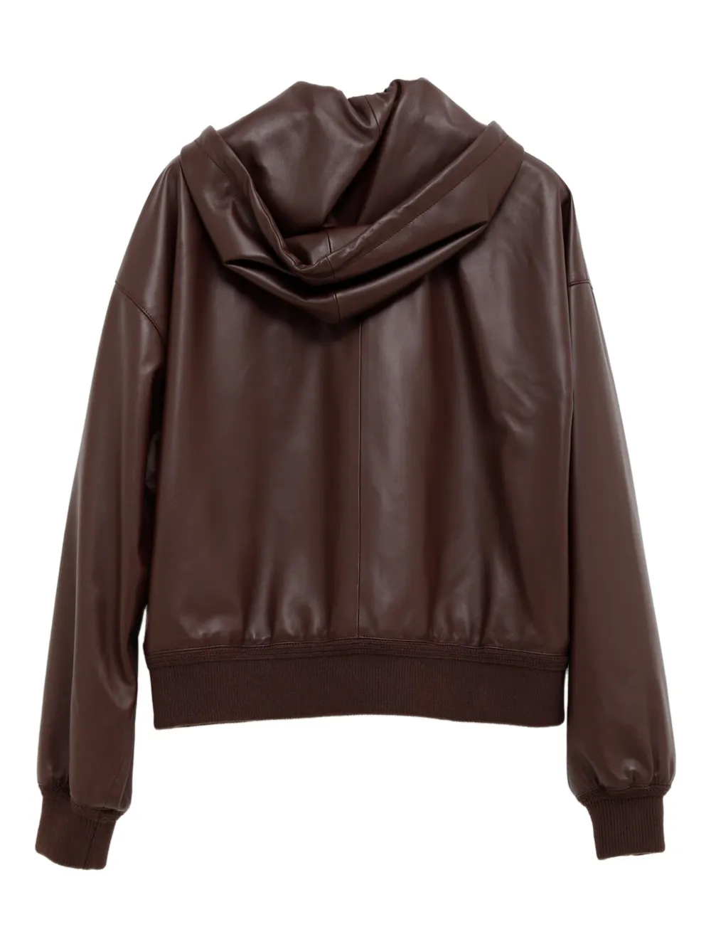 LOEWE Flamenco hooded leather zip-up jacket Bruin
