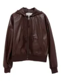 LOEWE Flamenco hooded leather zip-up jacket - Brown