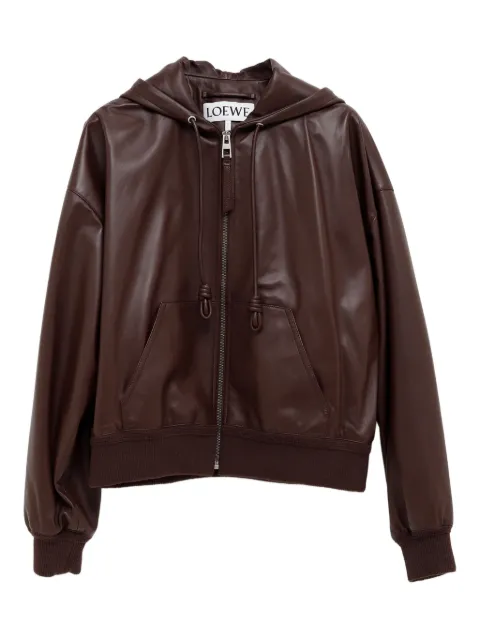 LOEWE Flamenco hooded leather zip-up jacket
