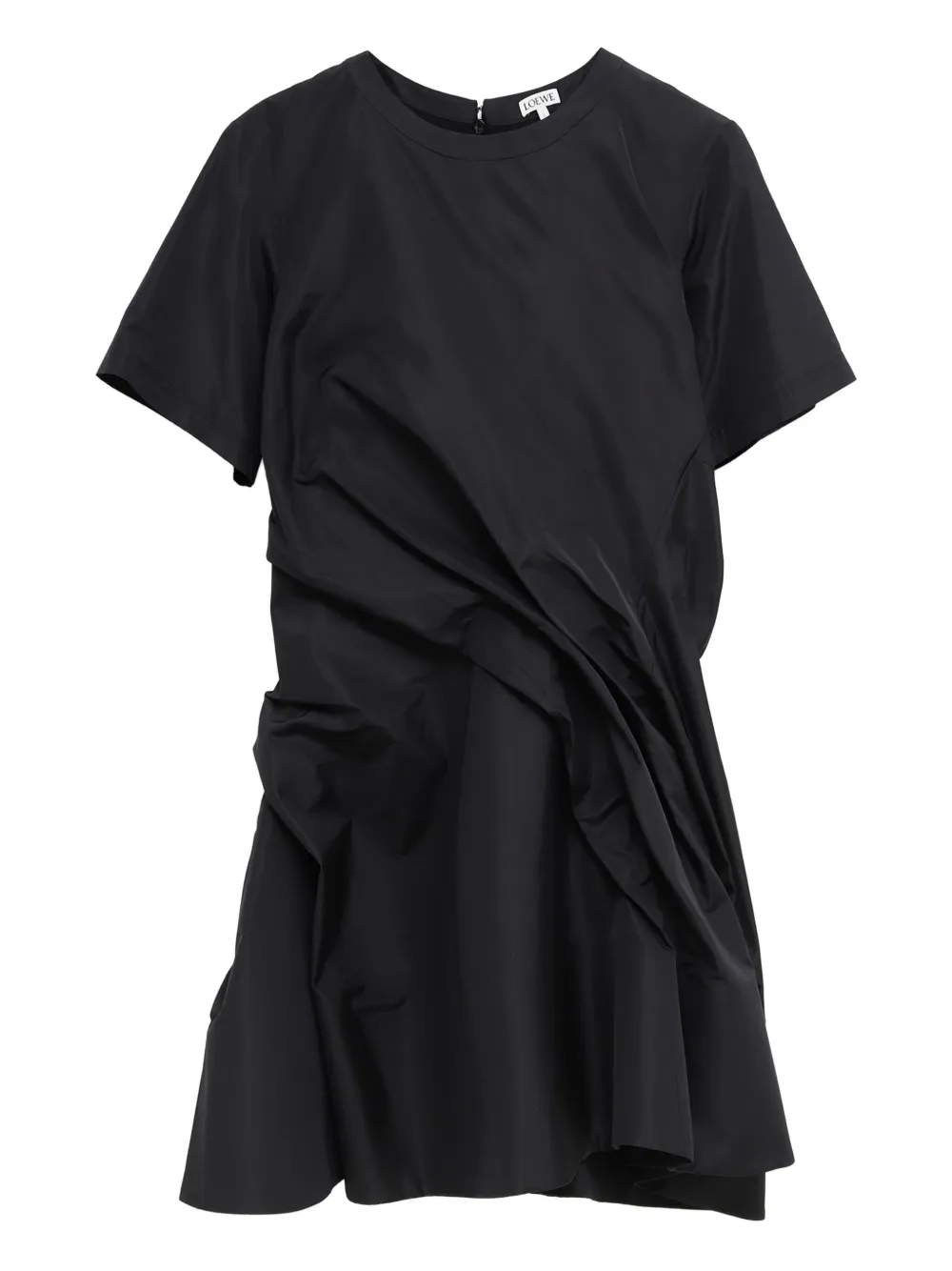 LOEWE draped short-sleeved dress Zwart