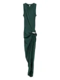 LOEWE draped fine-ribbed dress - Green