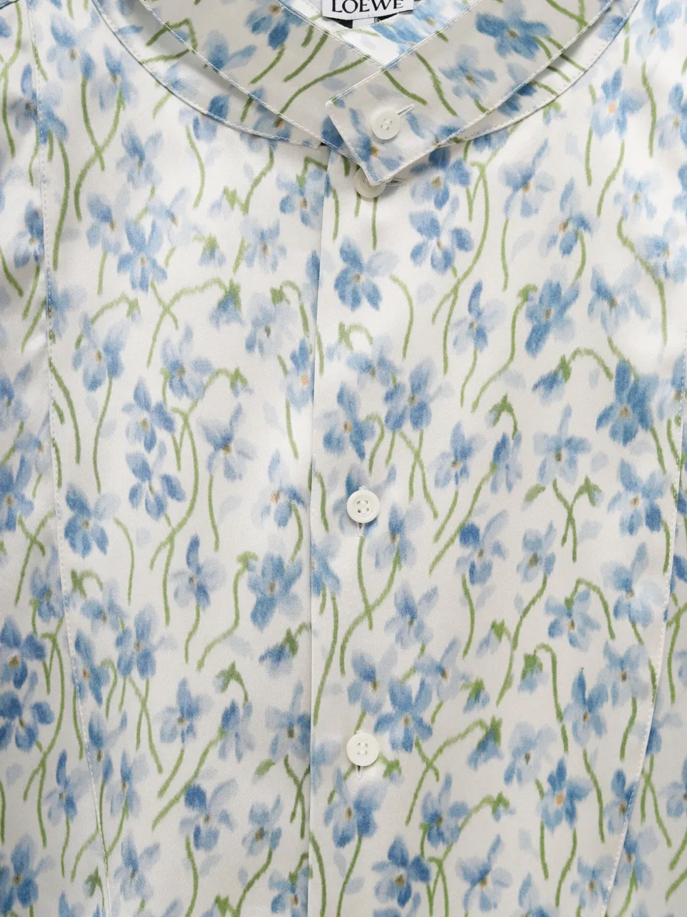 Loewe Floral-print Button-up Shirt In Gray