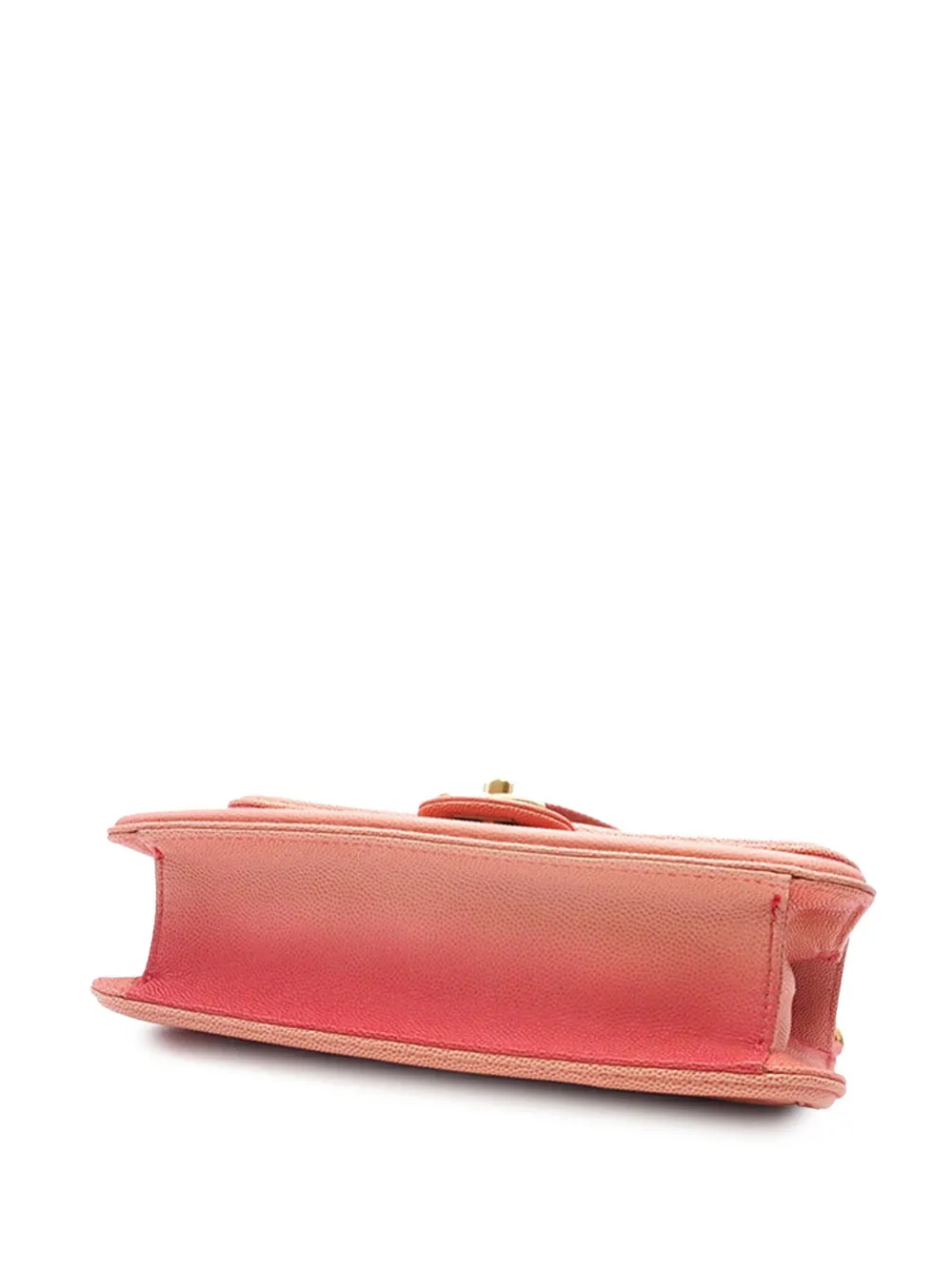 Pre-owned Chanel 2019 Small Quilted Caviar Sunset On The Sea Flap Satchel In Pink