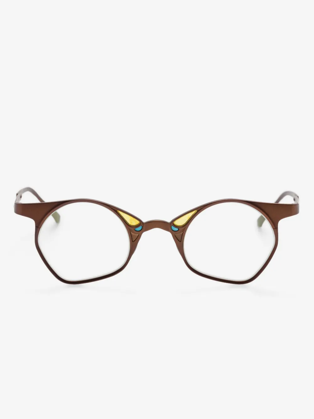 Rigards geometric-frame glasses | Brown | Image 1