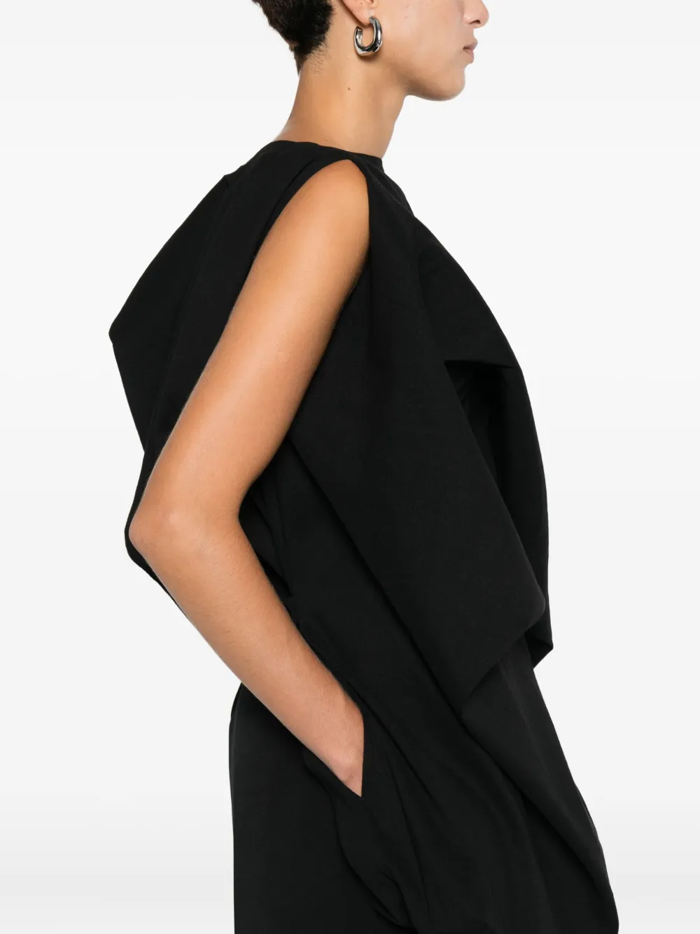 Issey Miyake Asymmetrische blouse Zwart