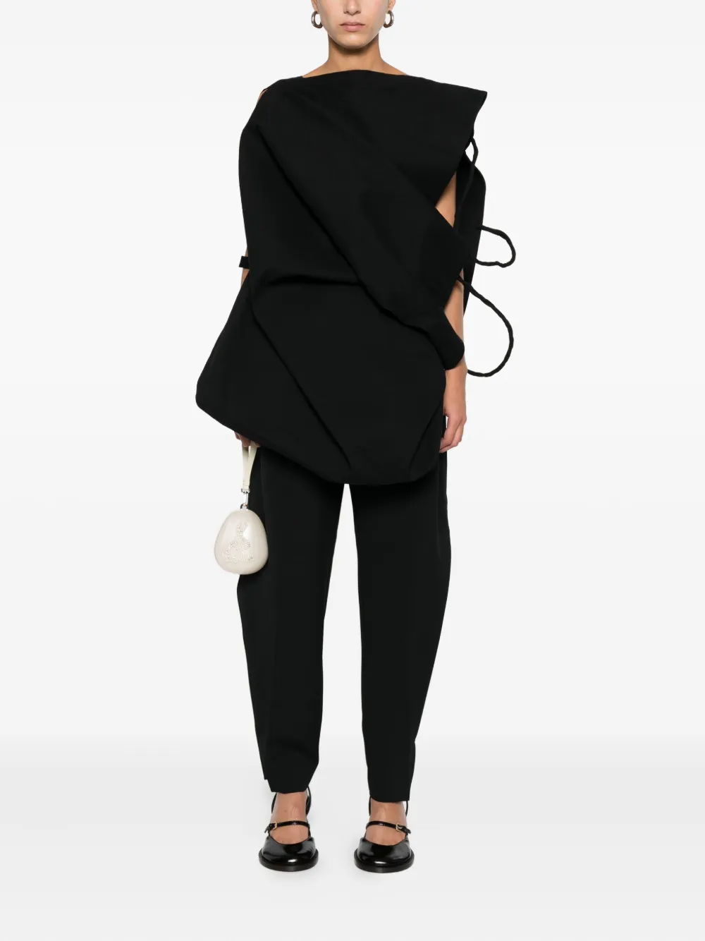 Issey Miyake asymmetric blouse - Zwart
