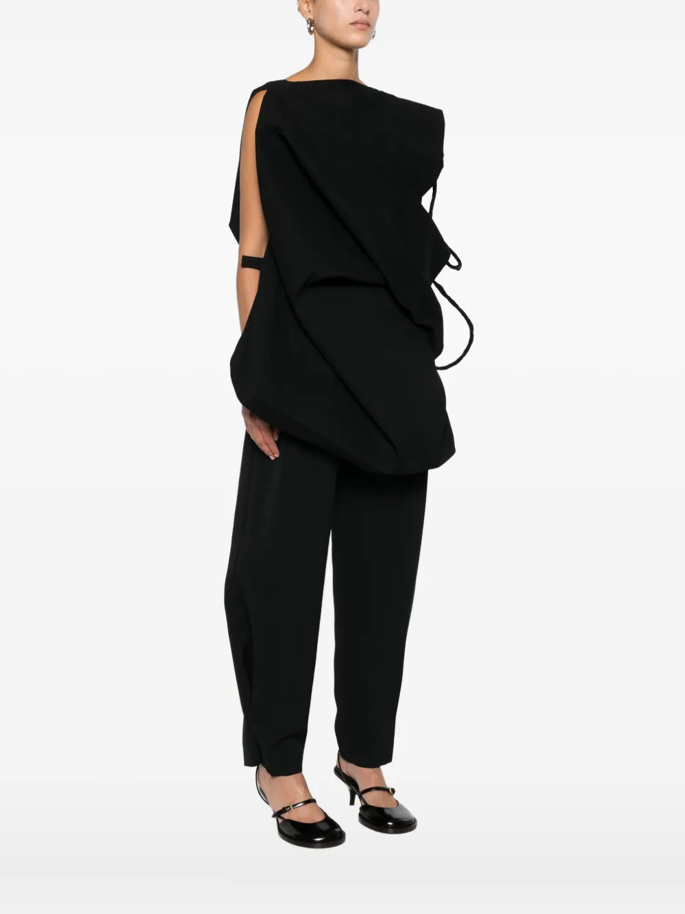 Issey Miyake Asymmetrische blouse Zwart