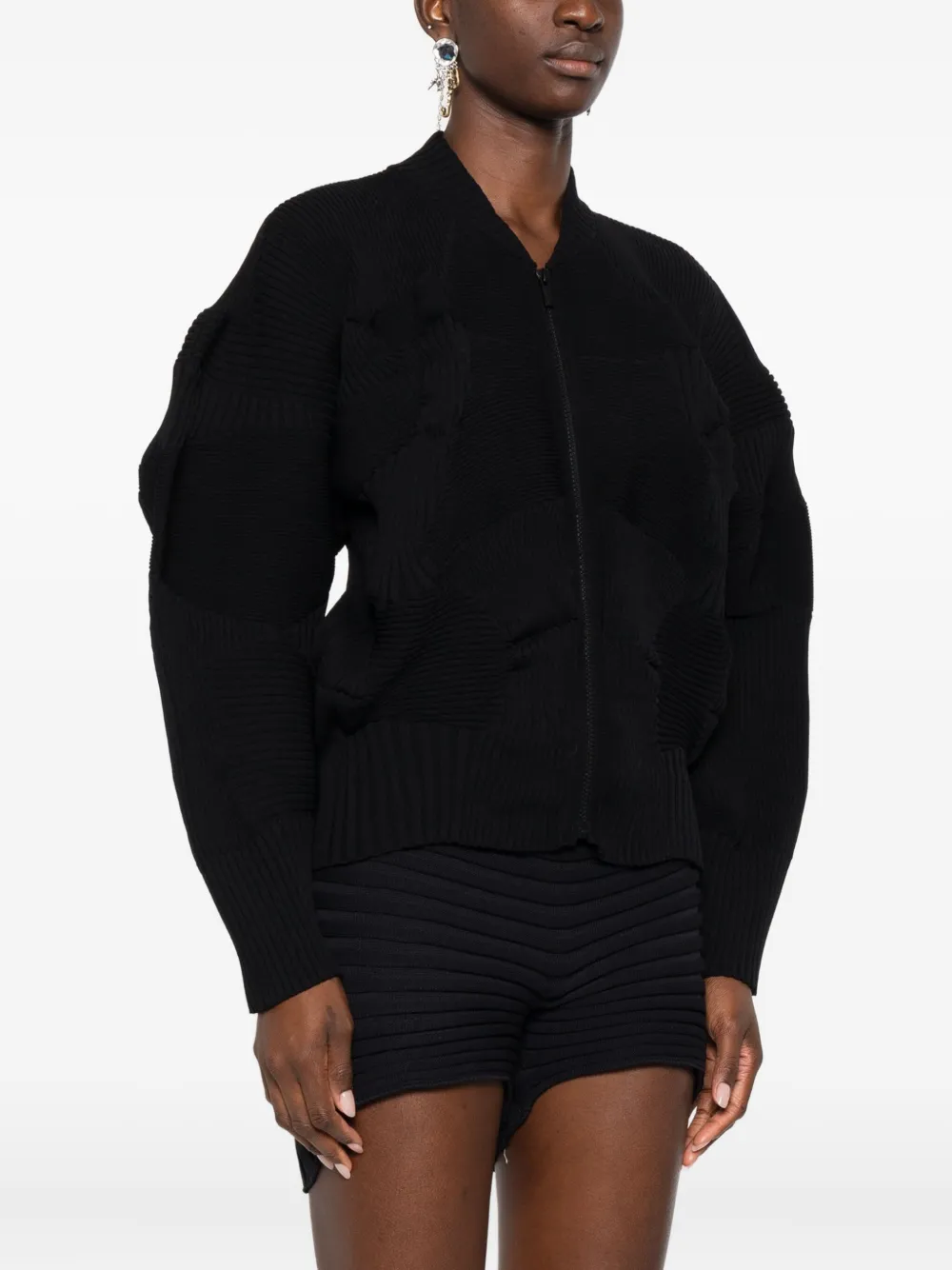 Issey Miyake Kone Kone Cardigan In Black