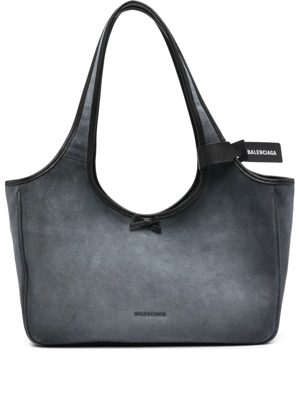Balenciaga bow suede lau tote bag - ブラック