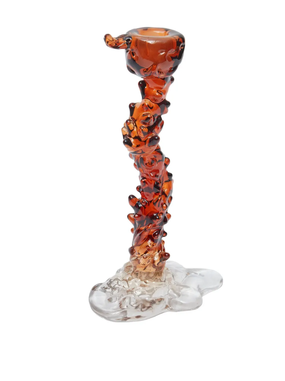 Spiral-Shaped Glass Candle Holder