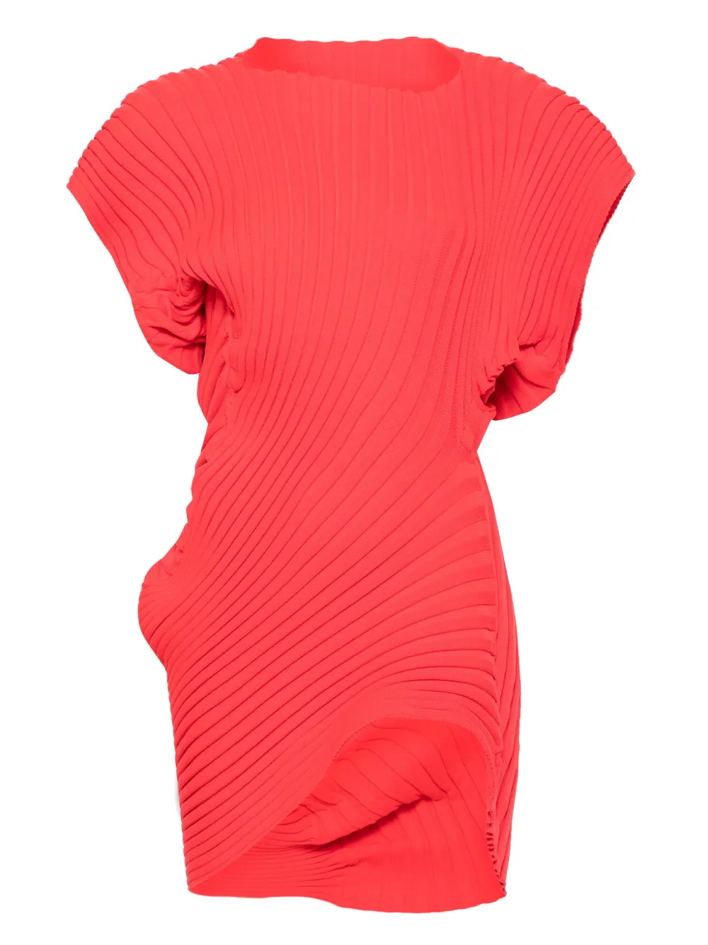 Issey Miyake Ribgebreide top Rood