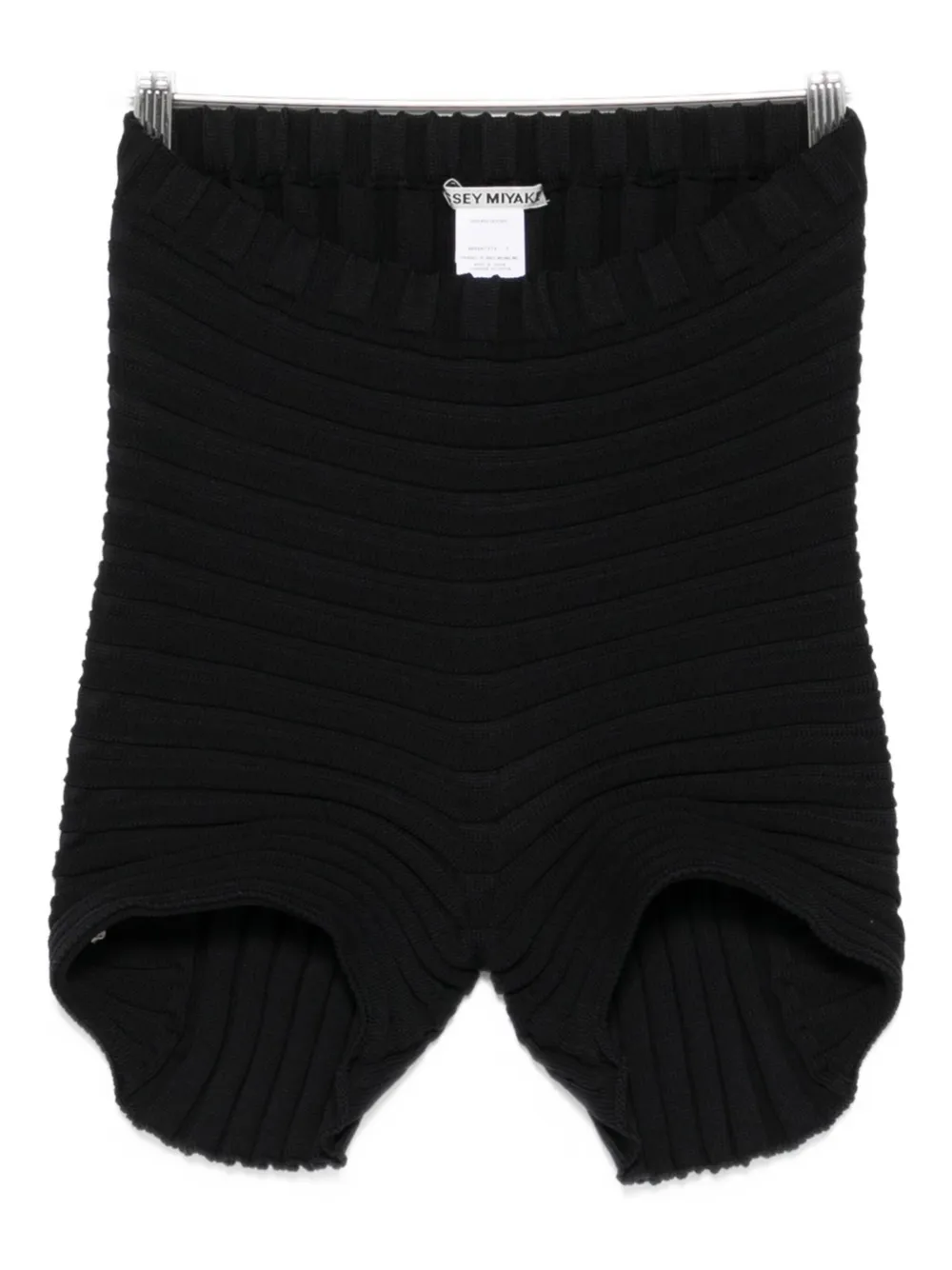 Issey Miyake Ribbed-knit Shorts In Black