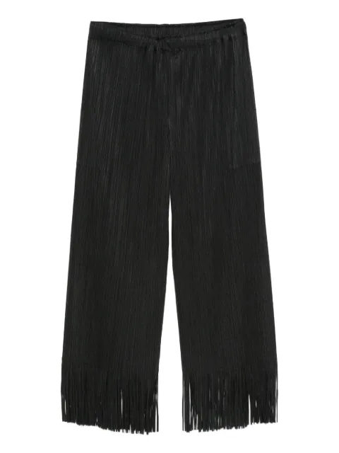 Pleats Please Issey Miyake pantalones con pinzas y flecos