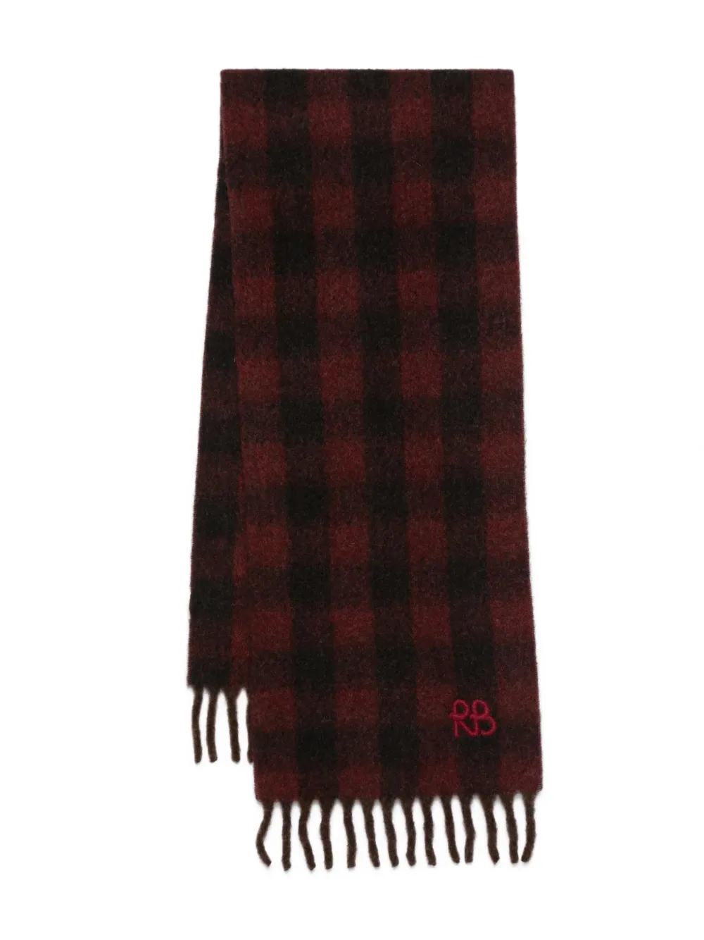 Ruslan Baginskiy check-print scarf | Black | Image 1