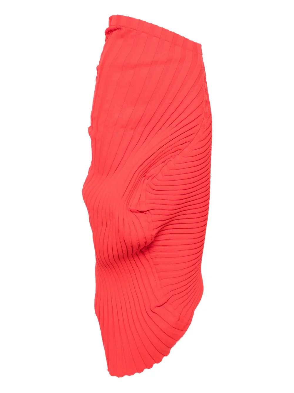 Issey Miyake Knit (as It Is) Pleated Maxi Skirt In Red