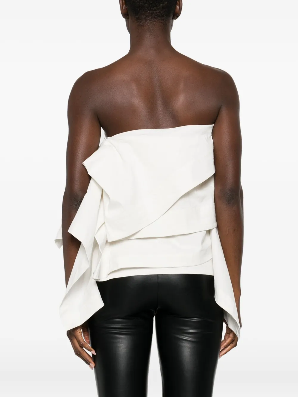Issey Miyake Asymmetric Bandeau Top In White